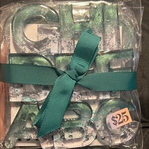 Teal Glitter Alphabet Resin Letters